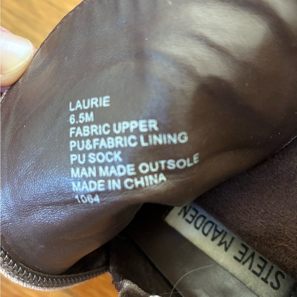 Steve Madden Gray Lace-Up Women's Boots brown velvet - Picture 6 of 6